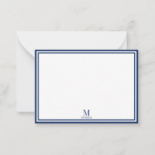 Minimalistisches zweifaches Rahmen-Monogramm-Name Mitteilungskarte