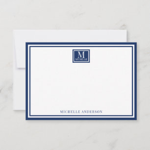 Minimalistisches zweifaches Rahmen-Monogramm-Name  Mitteilungskarte