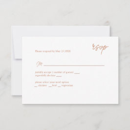 MInimally caramel script RSVP