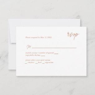 MInimally caramel script RSVP