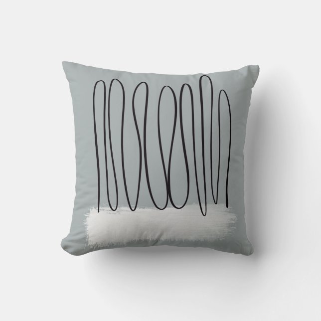 Minimalmoderner Stil Mitte des Jahrhunderts abstra Kissen (Vorderseite)