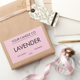 MinimalPink-Rechteckkerzenetikett – Lavendel-Sojak Rechteckiger Aufkleber