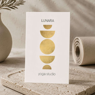 Minimals Geometrisches Yoga-Studio Elfenbein Visitenkarte