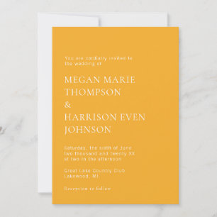 Minimalsit Elegante Klassische Hochzeit Einladung