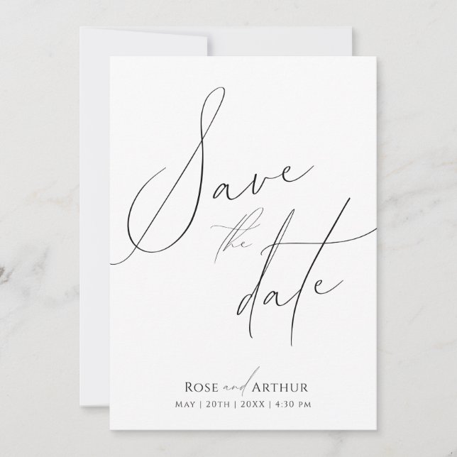 Minimalskript Save The Date Einladung (Vorderseite)