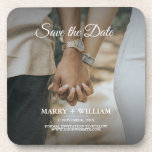 Minimalst Trendy Replace Photo Flat Save The Date  Getränkeuntersetzer<br><div class="desc">Minimalst Trendy Replace Photo Flat Save The Date Round Paper Coaster. Elegant photo for wedding anniversary. You can easy replace your photo on save the date template. The engagement wedding invitation photo card. Budget event card for memories. Simple and stylish save the date engagement card. Want this design on a...</div>