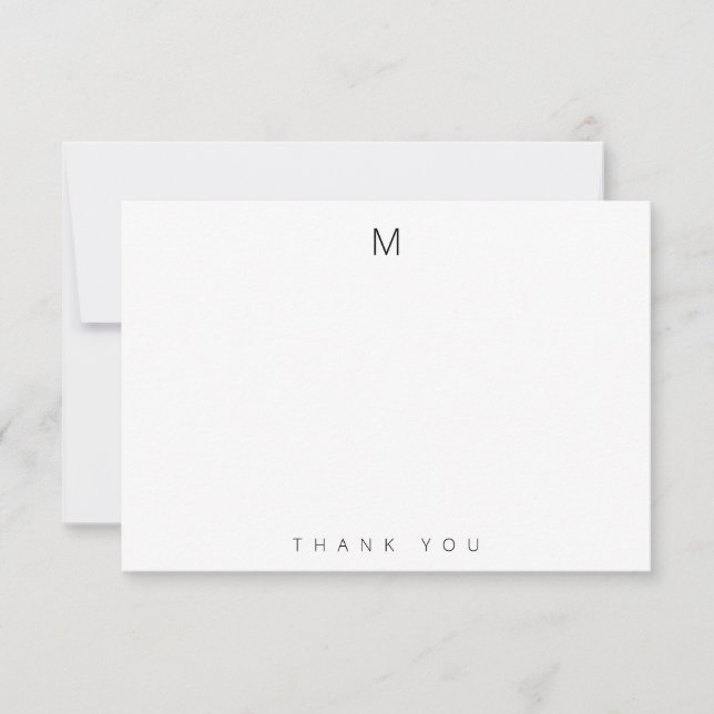 Minime simple Monogramme Merci Cartes de Note (Devant)
