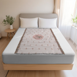 Minimierte Rose und Monogramm Decke