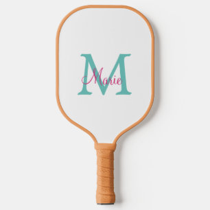 Minimum add name monogram green pink blue pickleball schläger