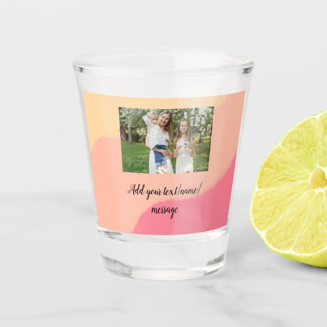 MINIMUM ADD YOUR FOTO WATERCOLOR ART THROW SCHNAPSGLAS (Vorderseite)