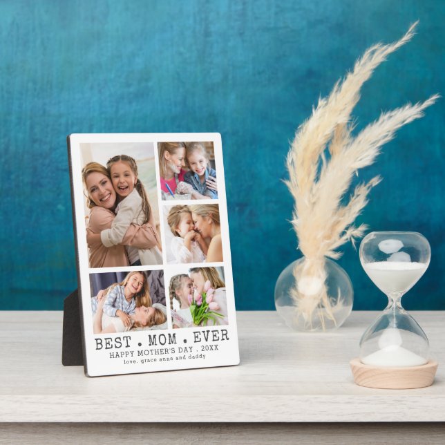 Minimum Mothers Day BEST MOM EVER Foto Collage Fotoplatte (Seite)