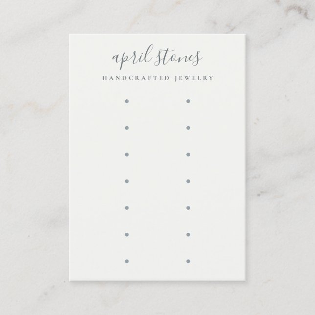 Minimum Script Black Grey White 7 Earring Display Visitenkarte (Vorderseite)