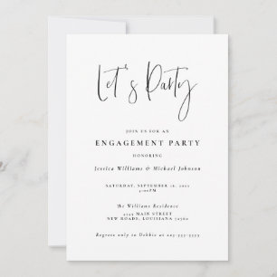 Minimum Typography Engagement Party Einladung