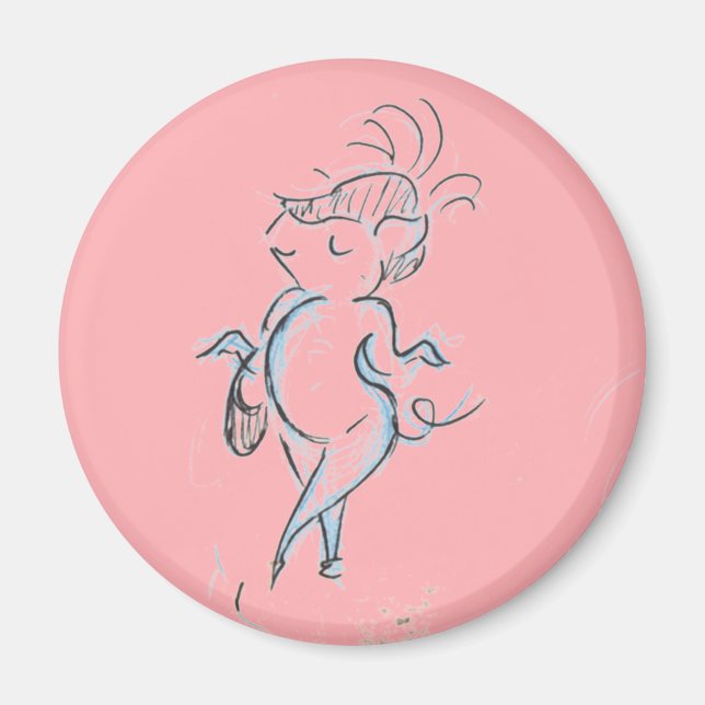 Mining Lady Pig mit einem Handtaschenmagnet Magnet (Vorne)