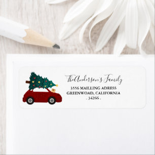 Mininmalis Watercolor Snow Car Weihnachten