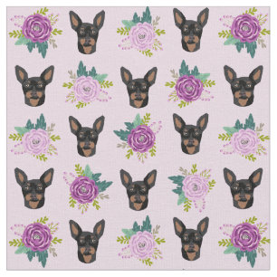 Minipinscher Lavendel-Blütenhund Stoff