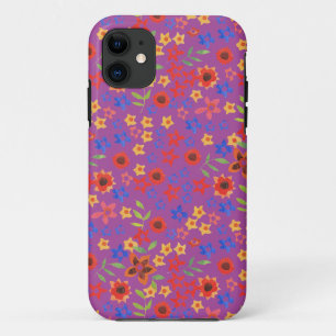 Miniprint Floral rétro sur Coque Magenta iPhone 5/