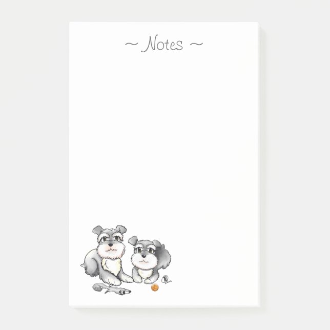 Minischnauzer-Notizblock Post-it Klebezettel (Vorderseite)