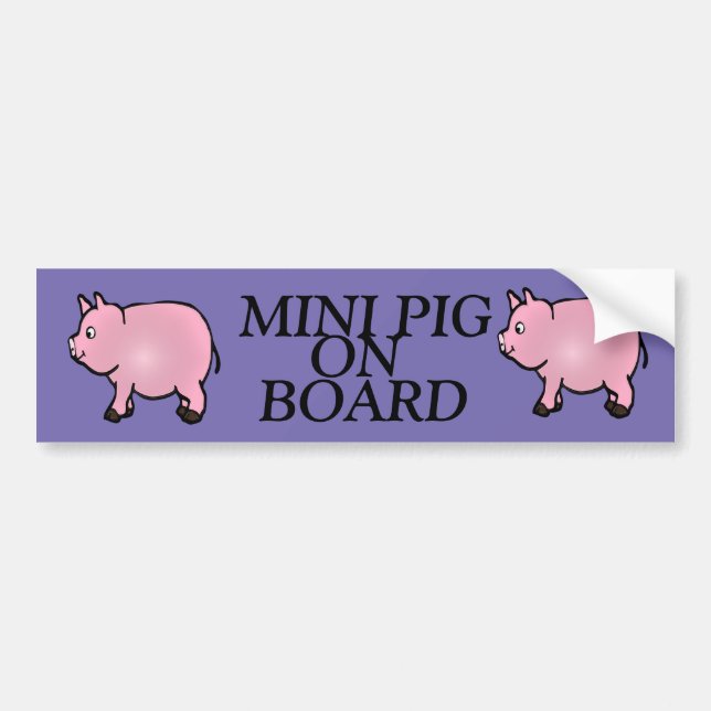 MINIschwein AN BORD, rosa Autoaufkleber (Vorne)