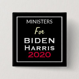 MINISTER FÜR BIDEN HARRIS Black Red White Square Button