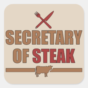 Minister für Steak Quadratischer Aufkleber