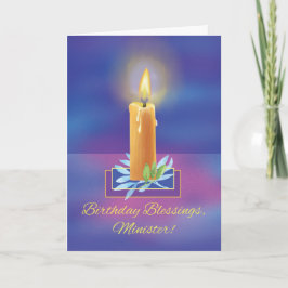 Ministerin Birthday Segen mit leuchtender Kerze Karte