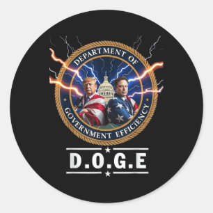 Ministerium für Regierungseffizienz Doge Trump 47 Runder Aufkleber