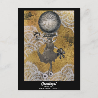 Ministerium für Reisen Steampunk Postcard Postkarte