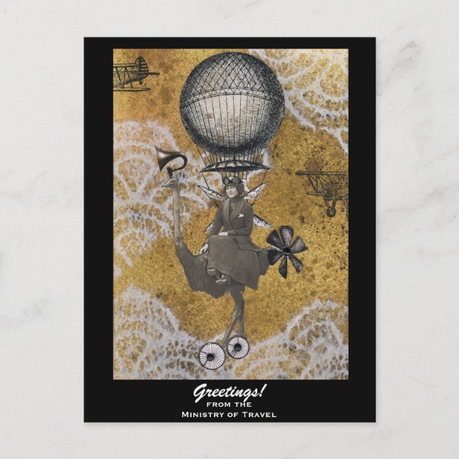 Ministerium für Reisen Steampunk Postcard Postkarte (Vorderseite)