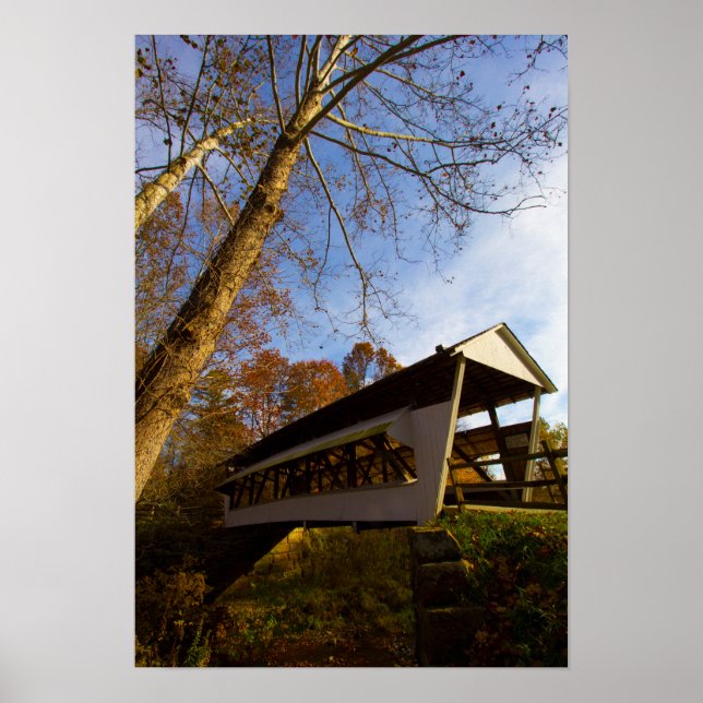Mink Hollow Covered Bridge, Fairfield Landkreis, O Poster (Vorne)