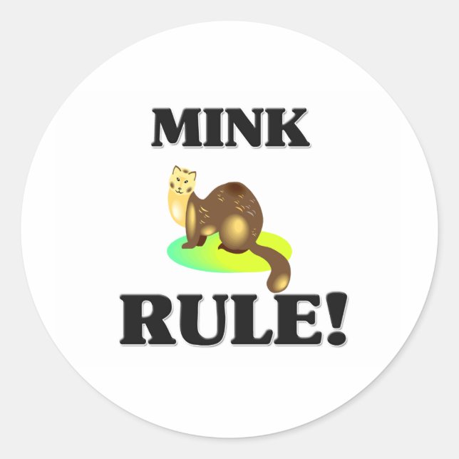 MINK-Regel! Runder Aufkleber (Vorderseite)