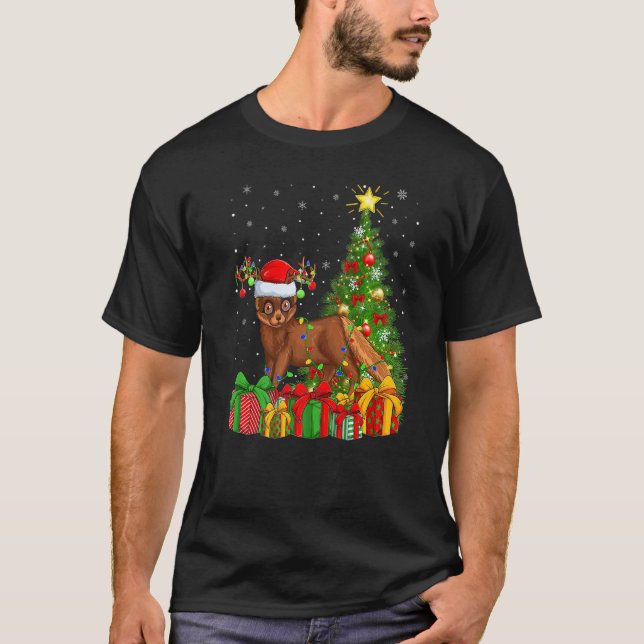 Mink  Xmas Holiday Santa Mink Christmas Tree T-Shirt (Vorderseite)