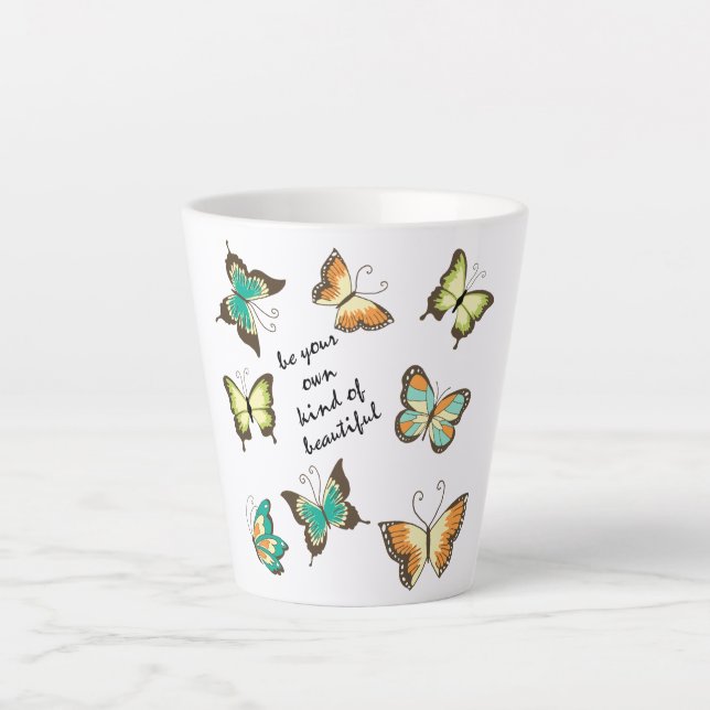Minke sein deine eigenen schönen Schmetterlinge Milchtasse (Vorderseite)