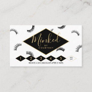 Minkter Text Lashes Muster Weiß/Schwarz Loyalität Treuekarte