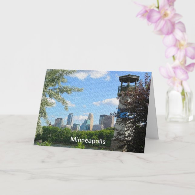 Minneapolis Boom Island Leuchtturm MN Jubiläum Karte (Orchidee)