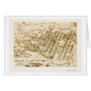Minneapolis, carte panoramique de manganèse - 1891