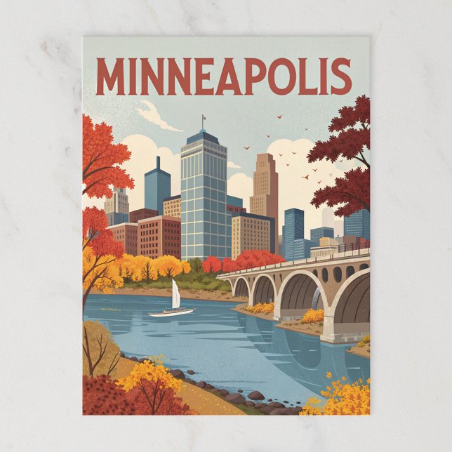 Minneapolis: Die Herbststadt am Mississippi Postkarte (Von Creator hochgeladen)