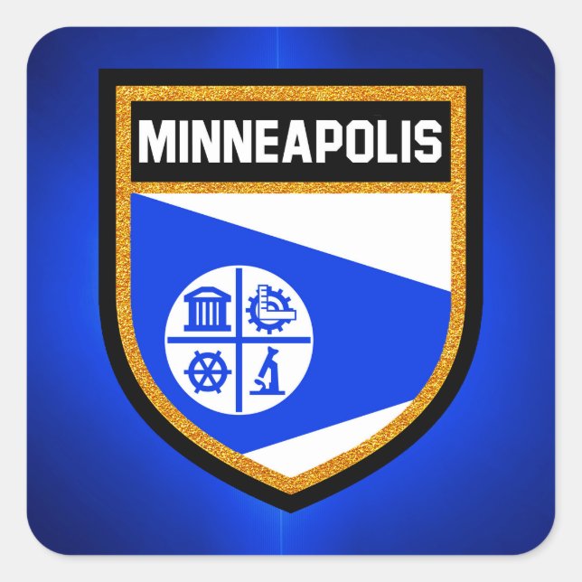 Minneapolis-Flagge Quadratischer Aufkleber (Vorderseite)