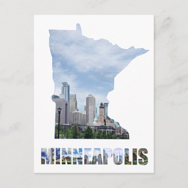 Minneapolis Minnesota City Skyline Travel Postkarte (Vorderseite)