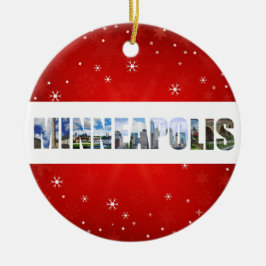 Minneapolis Minnesota City Travel Fotos Weihnachte Keramik Ornament