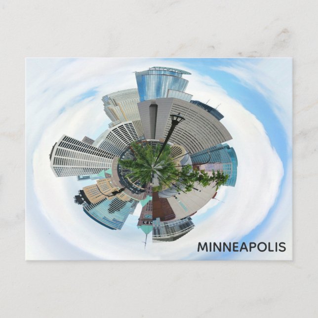 Minneapolis Minnesota Einzigartige Skyline-Reise Postkarte (Vorderseite)