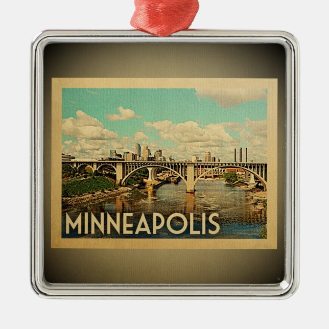 Minneapolis Minnesota Ornament Aus Metall (Vorne)