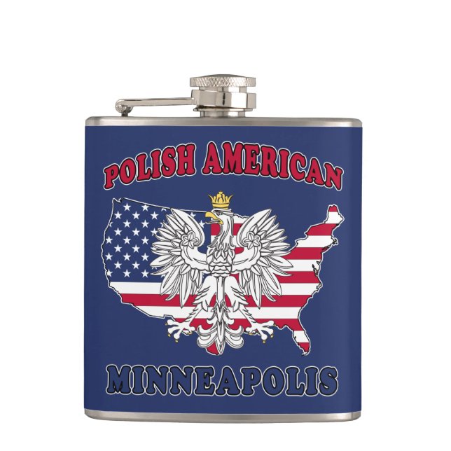 Minneapolis Minnesota Polish Flachmann (Vorderseite)