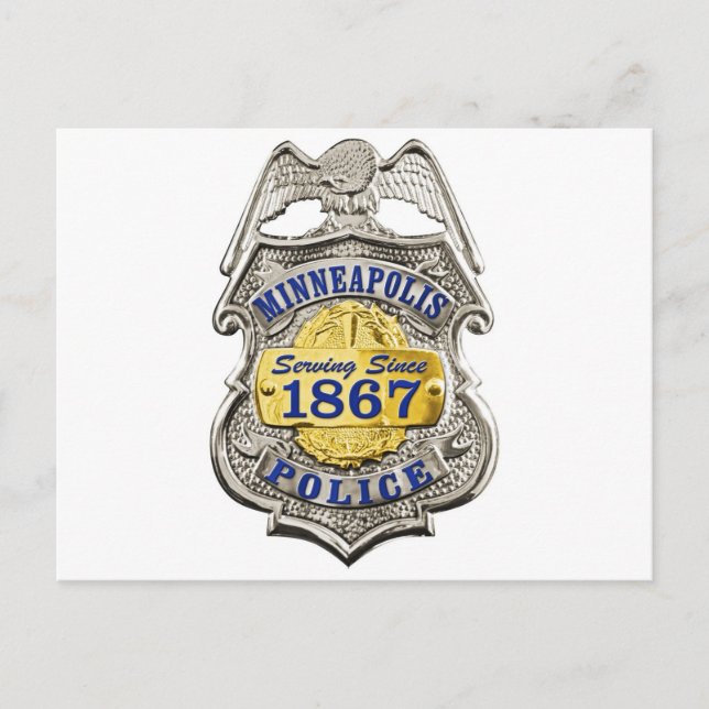 Minneapolis Minnesota Polizeichef Abzeichen Postkarte (Vorderseite)