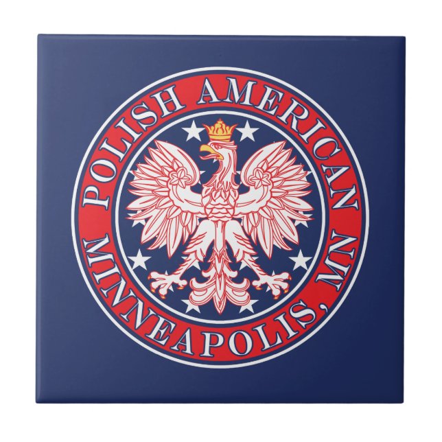 Minneapolis Minnesota Polnischer Adler Fliese (Vorderseite)