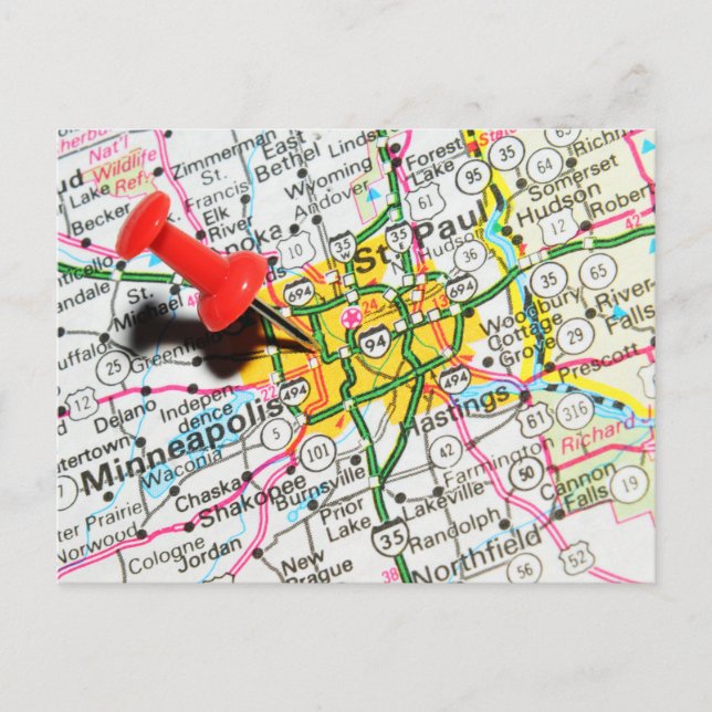 Minneapolis, Minnesota Postkarte (Vorderseite)