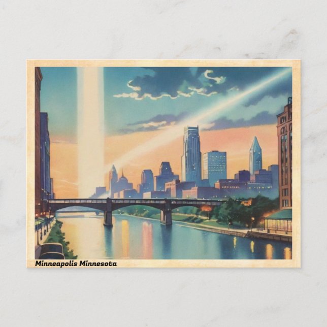 Minneapolis Minnesota Postkarte (Vorderseite)