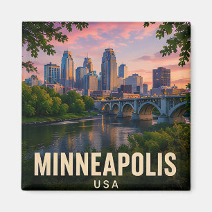 Minneapolis Minnesota River City Reise-Geschenk Magnet