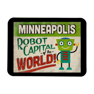Minneapolis Minnesota Robot - Funny Vintag Magnet