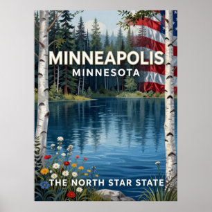Minneapolis Minnesota Seenlandschaft Erbe Poster